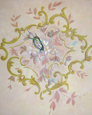 Soffitto decorato con bouquet centrale